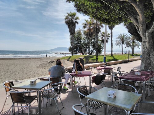 Ideal for couples apartment right on the beach with top terrace