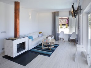 TV, fireplace, DVD player