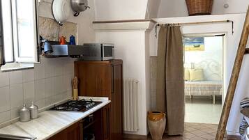 Frigorifero, microonde, forno, piano cottura