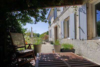 Pretty Charentaise villa with enclosed garden, private heated pool, sleeps 8 + 2