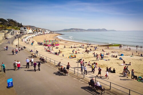 Homestead, Lyme Regis is a cosy riverside cabin, 10 mins walk from the beach