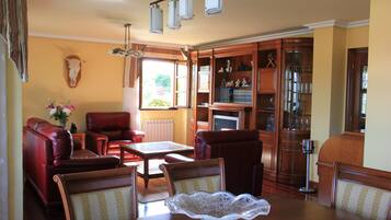 TV, DVD player, table football, stereo