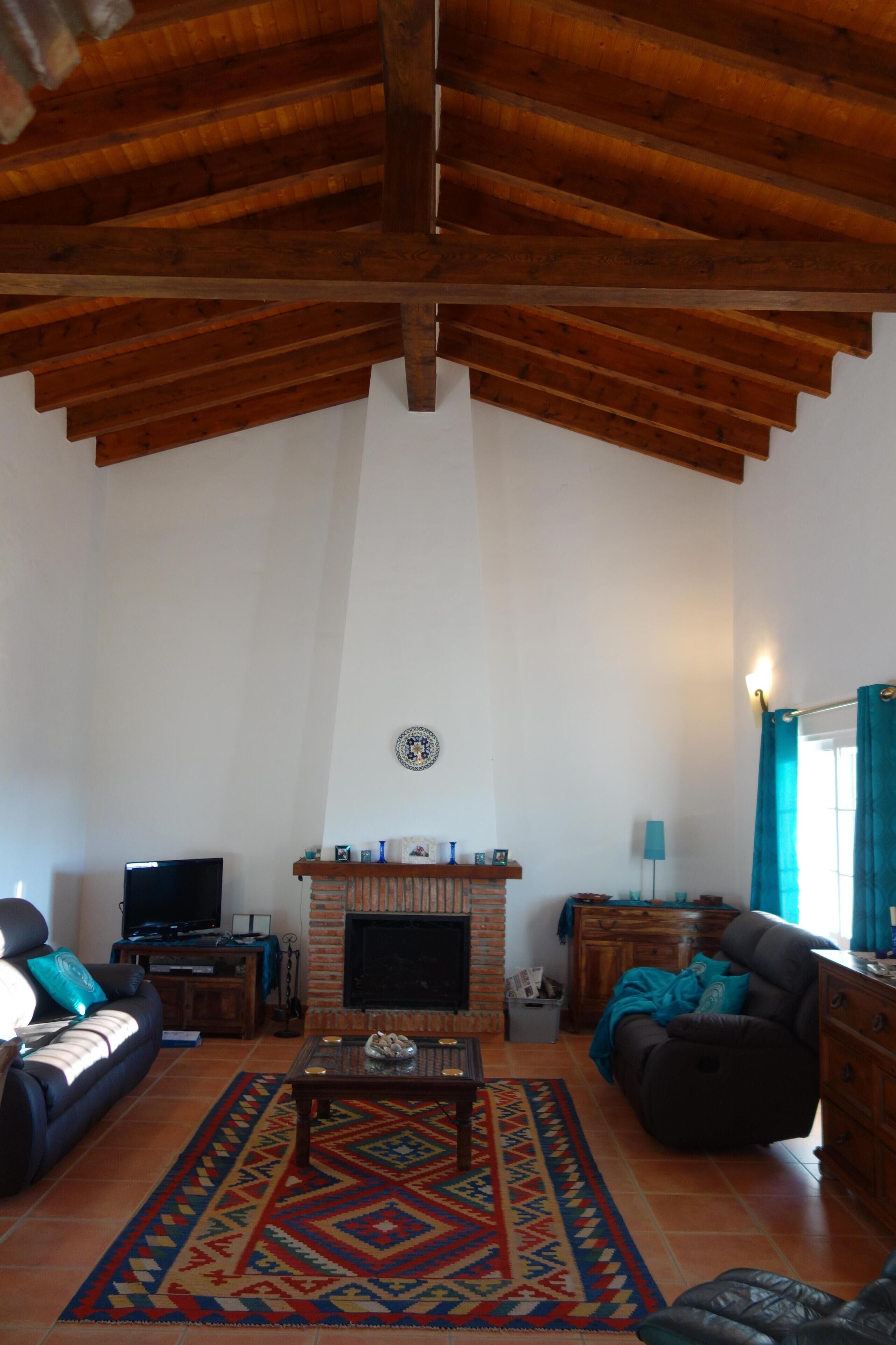 Smart TV, fireplace, video games, DVD player