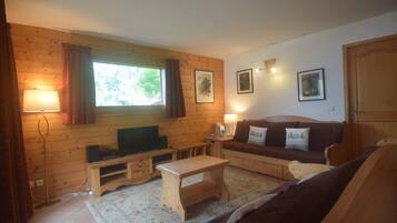 TV, lettore DVD, libri, biblioteca musicale