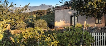 Cosy house with rustic charm, big garden and sublime view on the Etna and sea