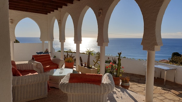 Terrace/patio - Mojacar - Character villa 2 large bedrooms. Breathtaking view. (Mojacar)