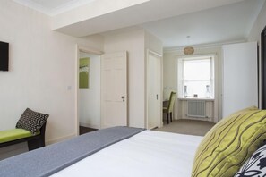 4 bedrooms, desk, blackout curtains, iron/ironing board