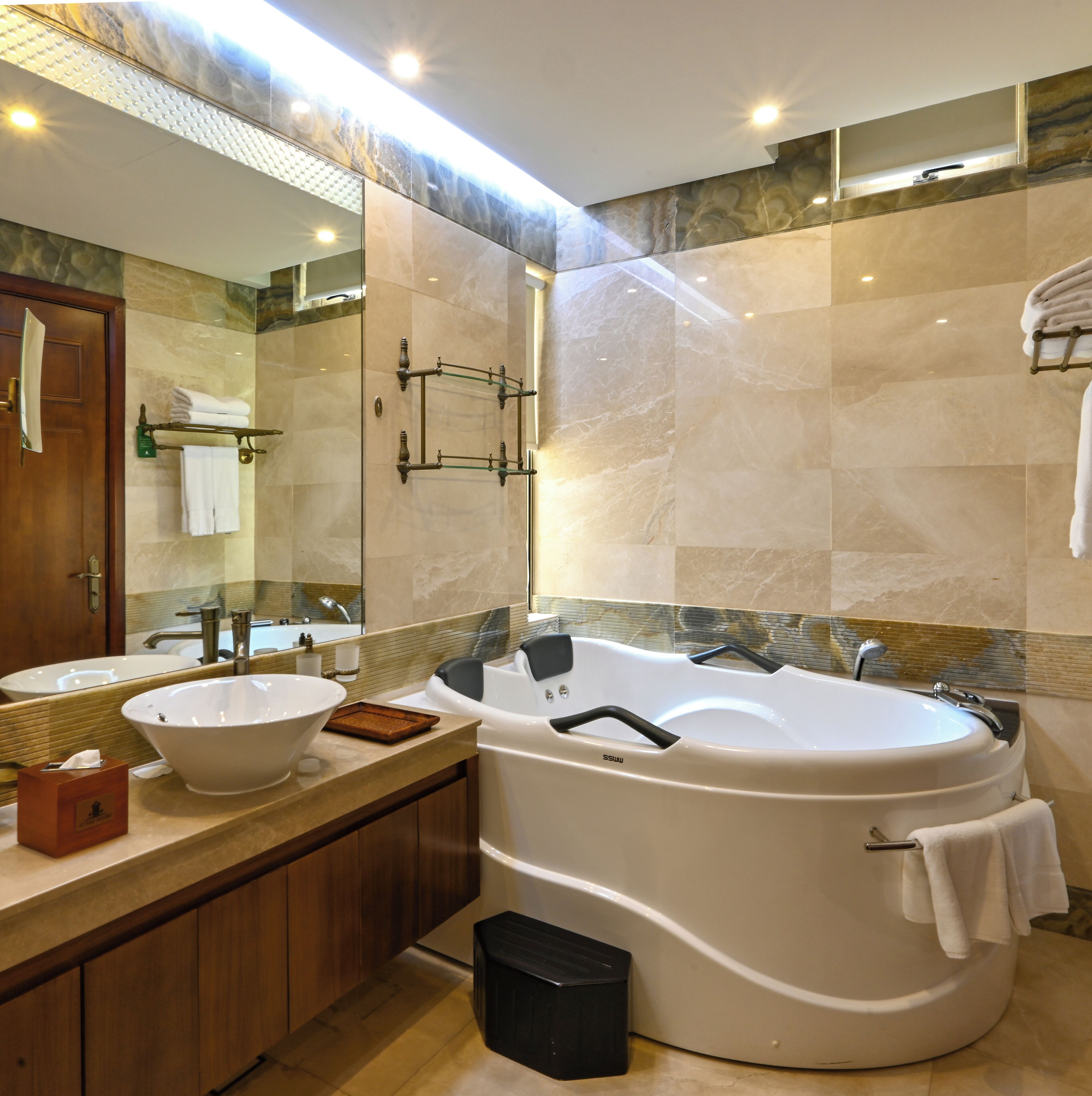 luxury suite sea view | bathroom | separate bathtub and shower, jetted bath, rainfall showerhead