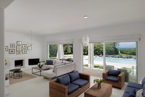 TV, fireplace, DVD player, stereo - Villa Rosemarine (Corfu)