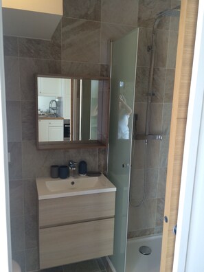 Shower, hair dryer, towels, toilet paper - 20m2 fully renovated Studio with Private Balcony, rates are All Inclusive. (Antibes)