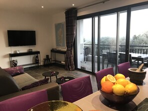 Smart TV, DVD player, books
