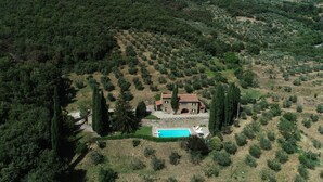 A villa surrounded by olive groves and a swimming pool. - Farmhouse in the hills with panoramic view and swimming pool (Ristonchia)