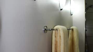 Ducha, secador de pelo, toallas