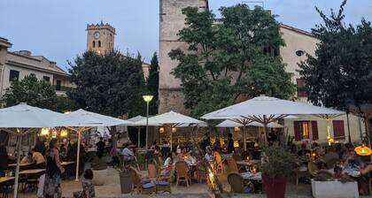 Romantisches Haus mit Garten und Bergblick