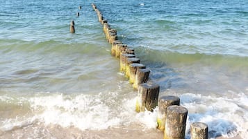 Beach nearby, sun loungers
