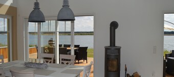 Private beach! NEW villa "Cloudless" with fireplace and sauna right on the beach