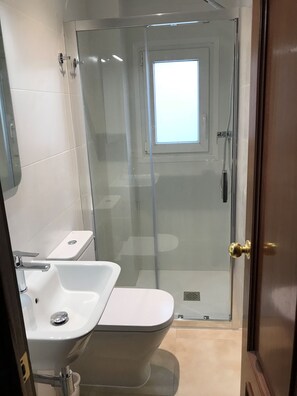 Combined shower/tub, bidet, toilet paper