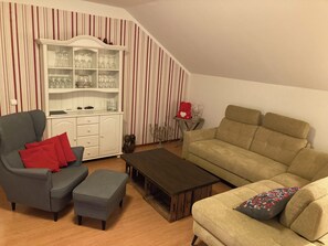 Televisión, reproductor de DVD, libros y estéreo 