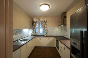 Fridge, oven, stovetop, dishwasher