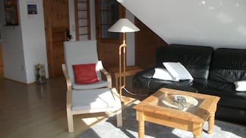 TV, DVD player, books, stereo