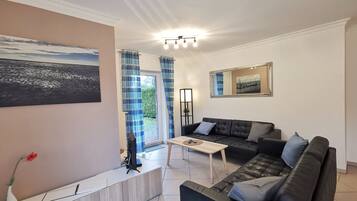 TV, DVD player, stereo