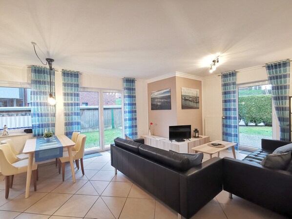 TV, DVD player, stereo