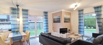 Modern apartment 70 sqm garden, design bathroom, near the beach, free WiFi