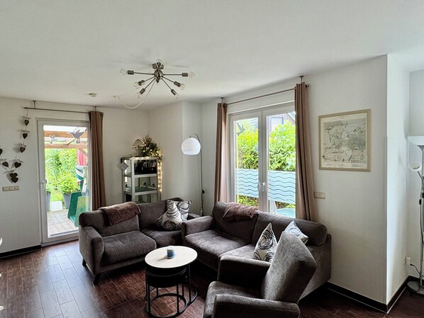 Televisión, chimenea, reproductor de DVD y libros 