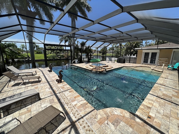 Outdoor pool, a heated pool