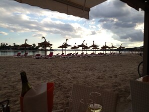 Beach nearby, sun-loungers