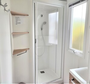 Shower, hair dryer
