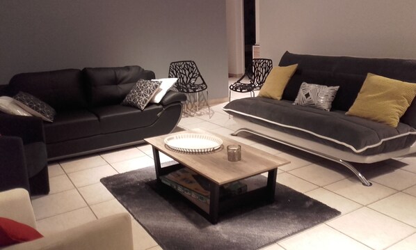 Televisie, een dvd-speler, tafelvoetbal en boeken