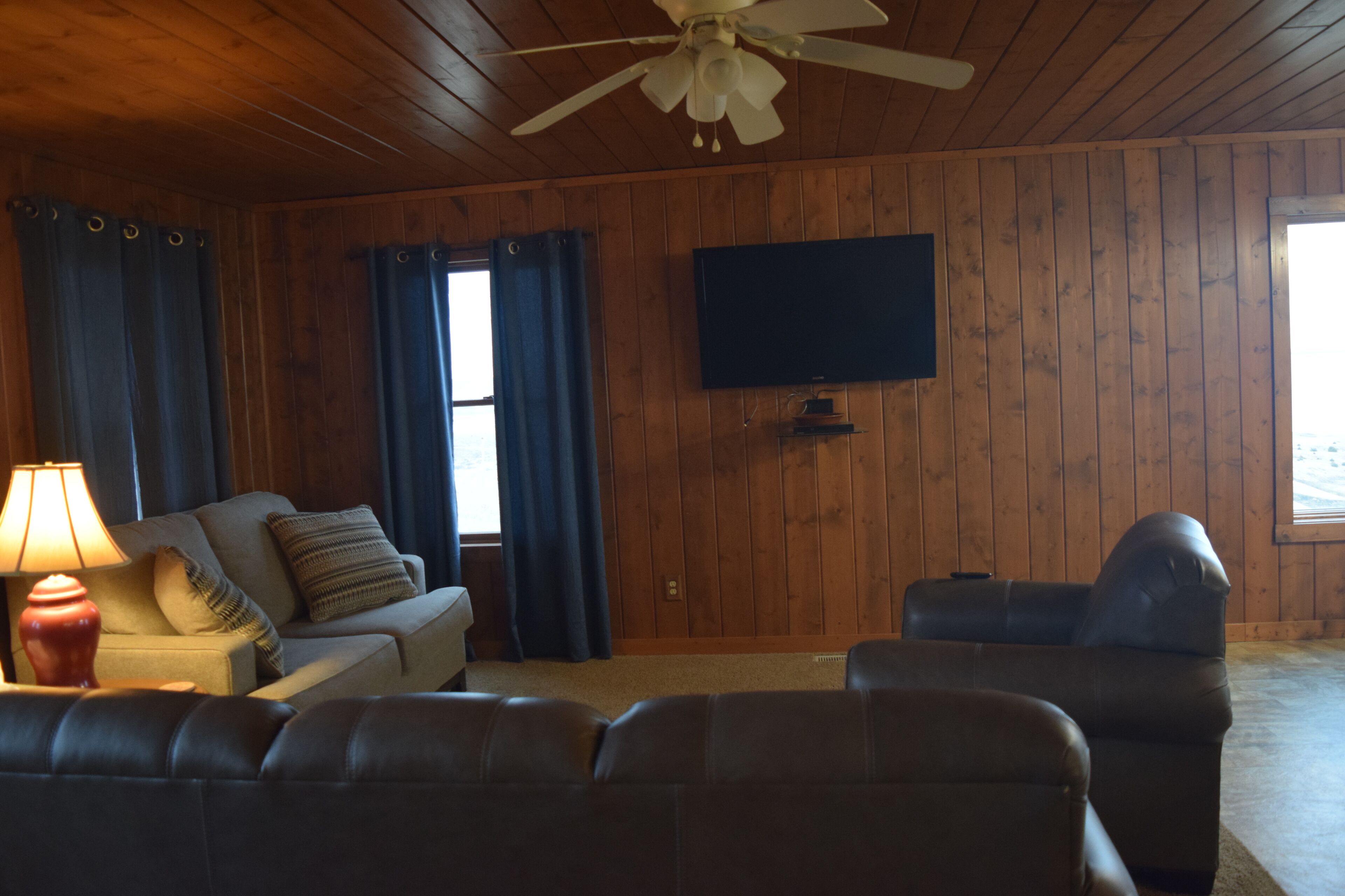 Een smart-tv, een dvd-speler, boeken en een filmbibliotheek