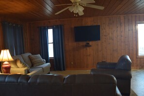 Smart TV, DVD player, books, video library