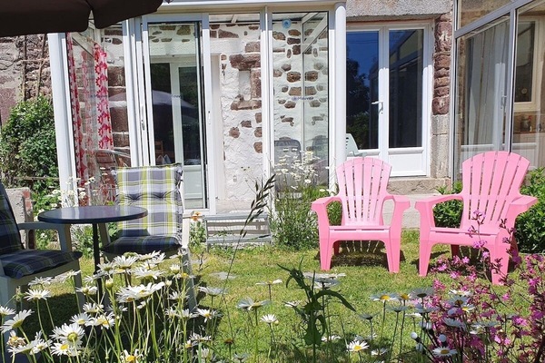 Wintergarten und Eingang zum Ferienhaus Malve