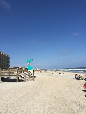 Beach nearby, sun loungers