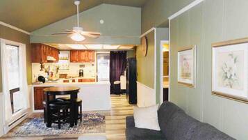 Smart-TV, Kamin, Netflix, Bücher