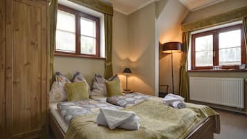 Desk, free WiFi, bed sheets