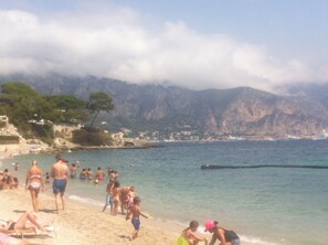 Beach nearby, sun-loungers