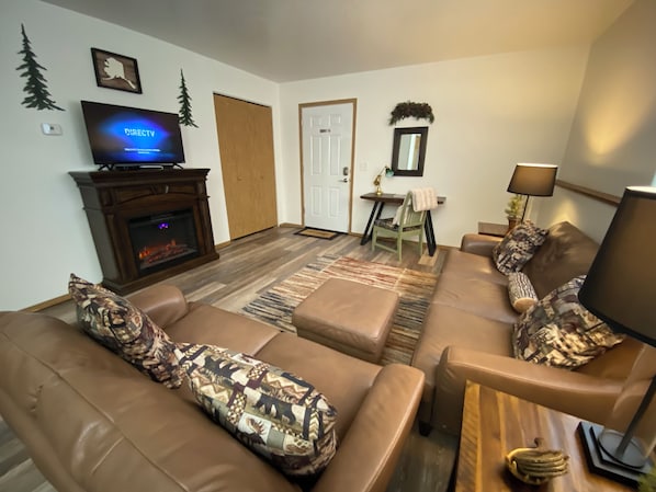 TV, fireplace, DVD player