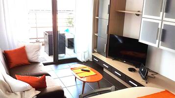 TV, DVD player, stereo