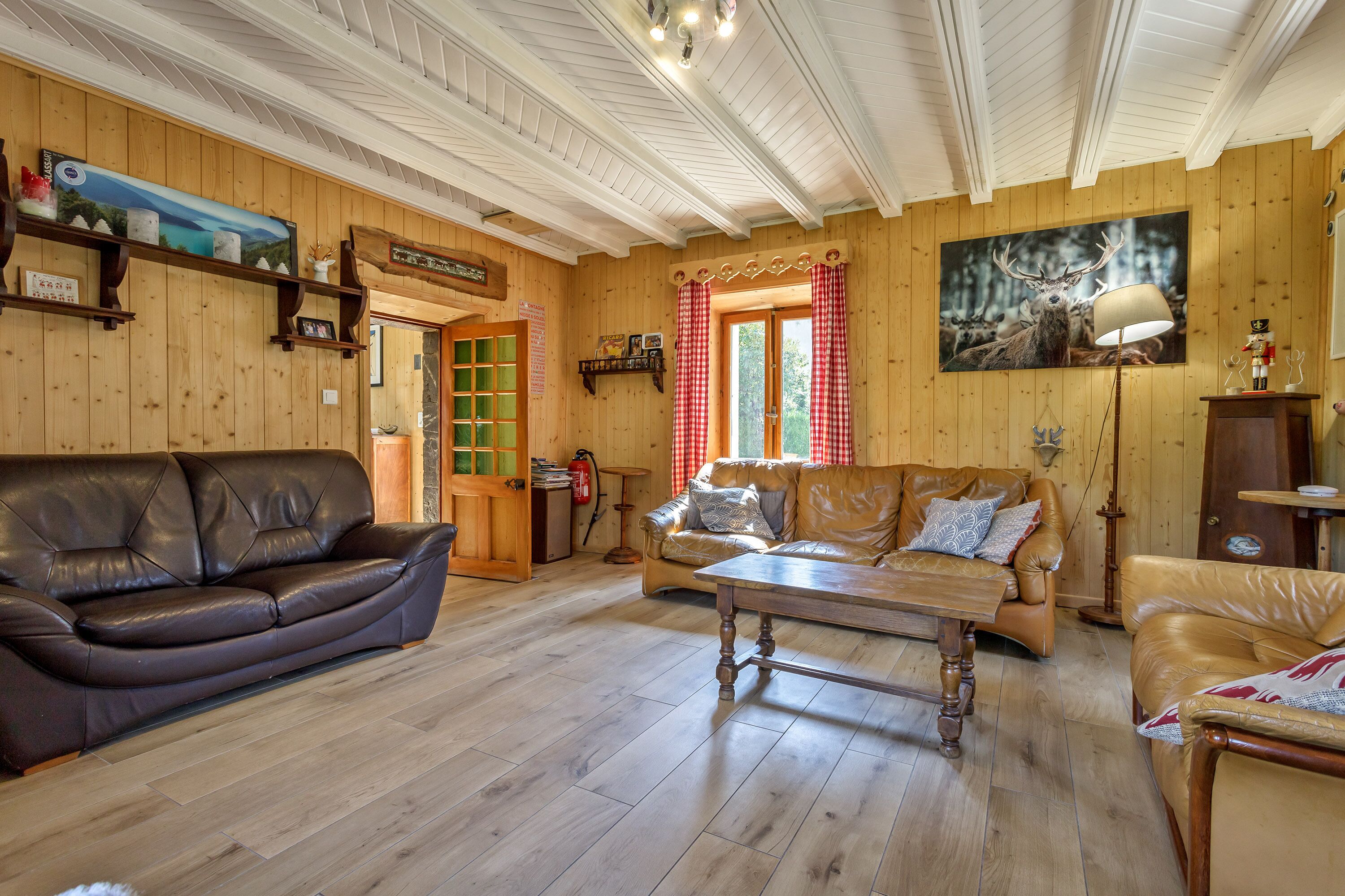 Smart TV, fireplace, video games, DVD player