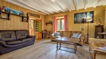 TV connectée, cheminée, jeux vidéo, lecteur de DVD