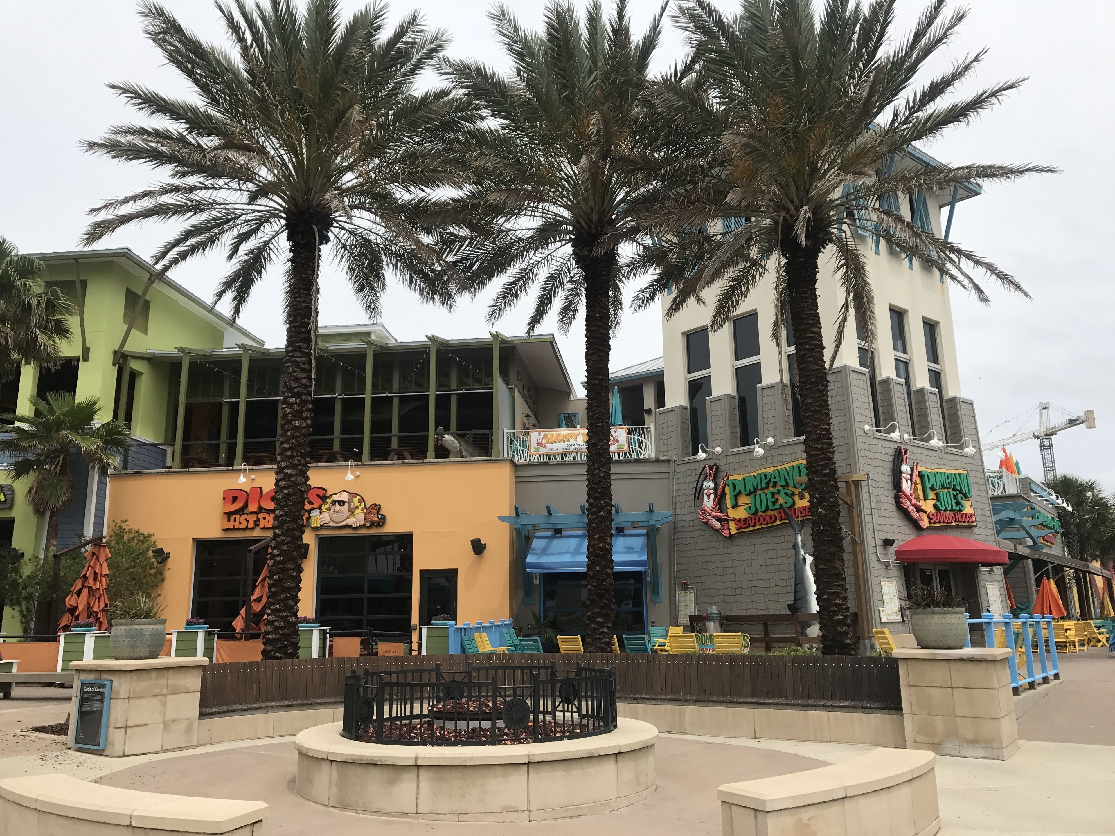 A building with a sign for 'Dumpling Joe's Seafood House'.