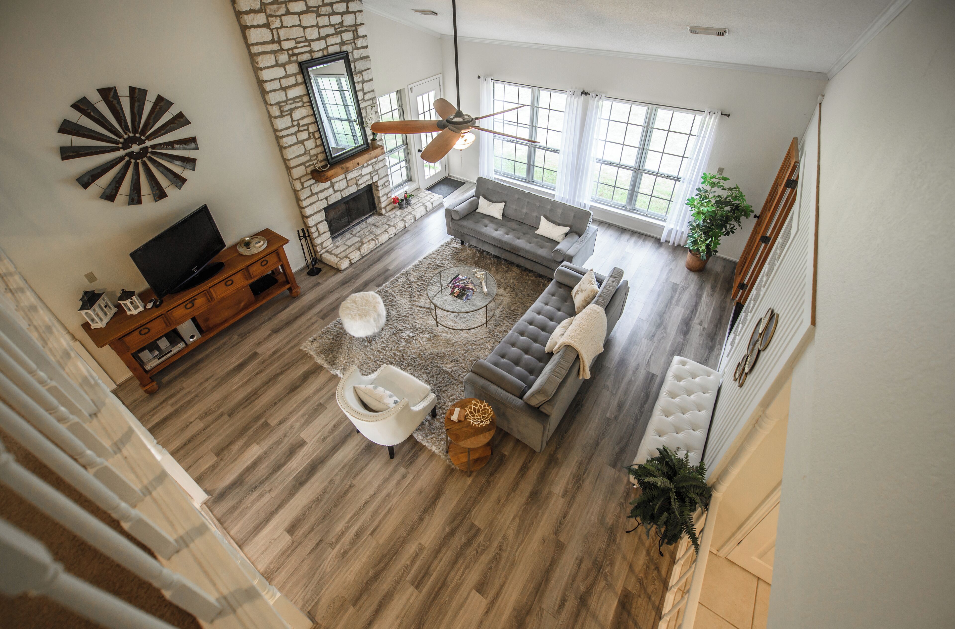 TV, fireplace, DVD player, stereo