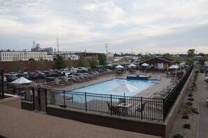 Relax by the rooftop pool with a stunning view of the city.