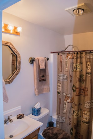 Ensemble douche/baignoire, sĂšche-cheveux, serviettes fournies, savon