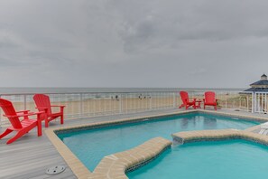 Outdoor pool, a heated pool - Beachfront  Luxury Home,SALT WATER, POOL- Heating is an Option &SPA,Pet Friendly (Virginia Beach)