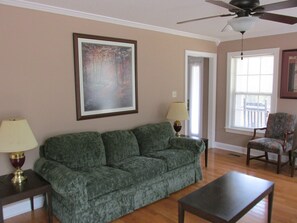Smart TV, fireplace, DVD player, video library
