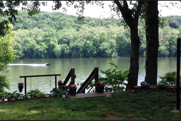 Private Waterfront Deck with swing goes with rental